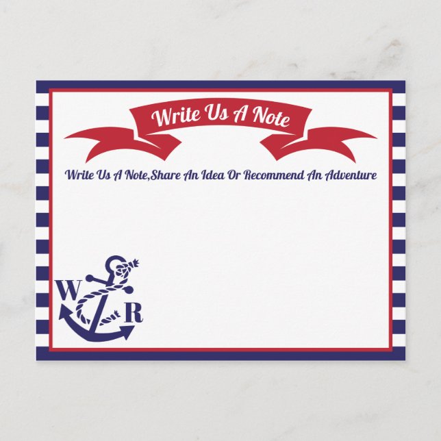 Wedding Memory Postcard Modern Blue Nautical Sea (Front)