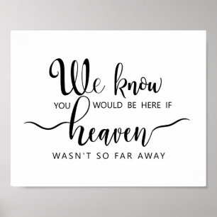 Wedding Memory Table If Heaven Wasn't So Far Away Poster