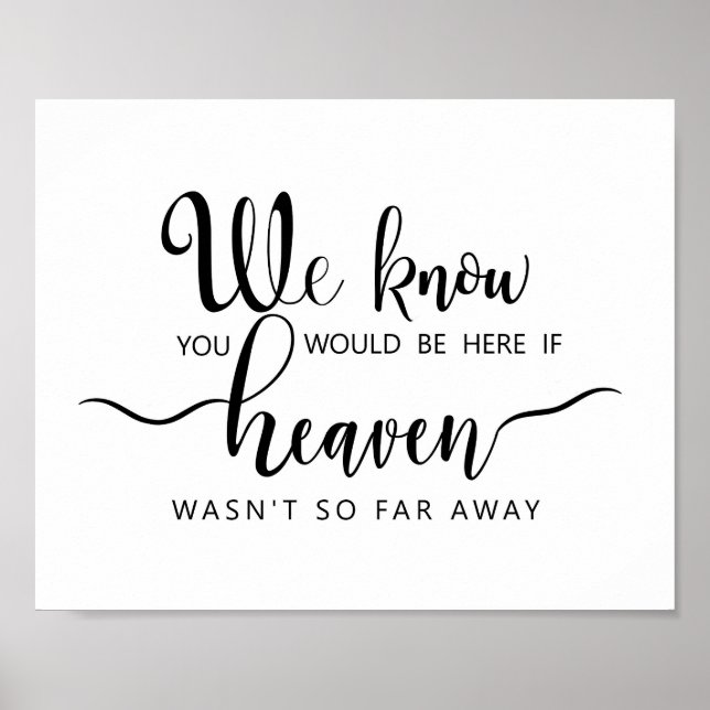 Wedding Memory Table If Heaven Wasn't So Far Away Poster (Front)