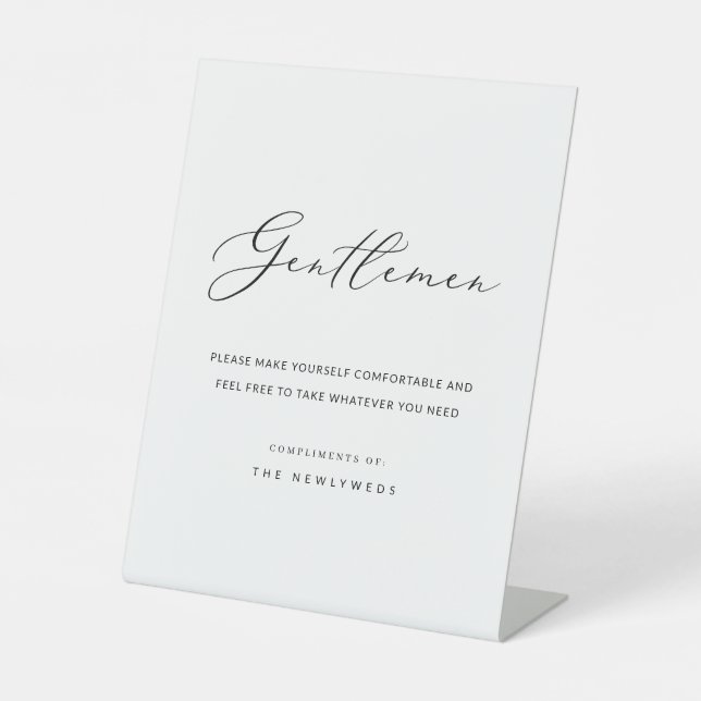 Wedding Mens Gents Bathroom Basket Pedestal Sign (Front)