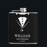 Wedding Mens Groom and Groomsmen Tuxedo Hip Flask<br><div class="desc">This Tuxedo style flask makes a great gift for the groom or groomsmAn or father of the bride at your wedding.</div>