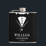 Wedding Mens Groom and Groomsmen Tuxedo Hip Flask<br><div class="desc">This Tuxedo style flask makes a great gift for the groom or groomsmAn or father of the bride at your wedding.</div>