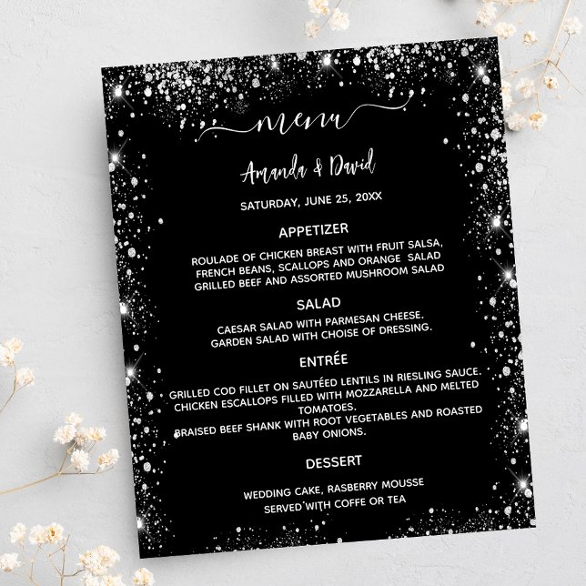 Wedding Menu black silver white (Creator Uploaded)