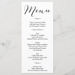 Wedding Menu - Bridal Shower Menu - Rustic