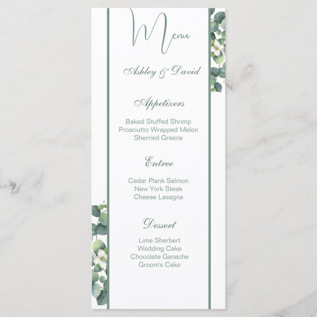 Wedding Menu Card (Front)