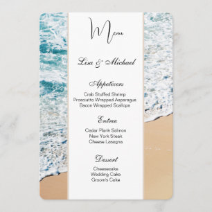 Wedding Menu Card Beach Theme