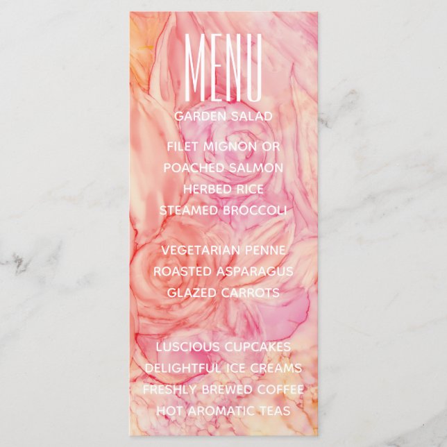Wedding Menu Card Fresh Flowers (Front)