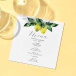 Wedding Menu Card Lemon and Amalfi Tile<br><div class="desc">This wedding menu card features a top boarder of watercolor lemons and botanicals. The card reverses to a Amalfi tile pattern. Use the template fields to DIY your personalised details. The elegant design is a charming choice for Italy destination weddings. To see more custom Italian wedding dinner menus and ideas...</div>
