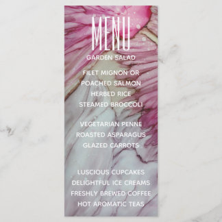 Wedding Menu Card Turquoise and Lavender