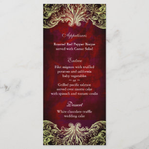 Wedding Menu Cards Red Rose