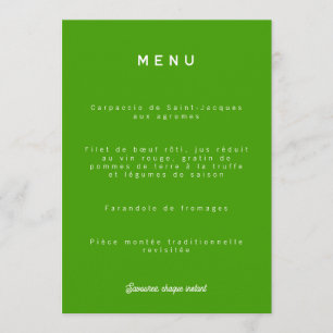 Wedding menu Colorus - Green Lemon
