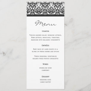 Wedding Menu Damask