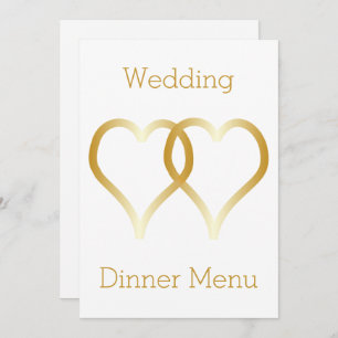 Wedding Menu Gold Hearts
