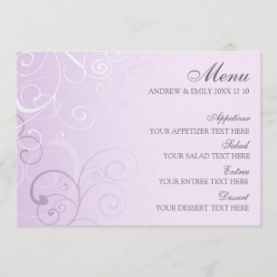 Wedding Menu Lavender Swirls