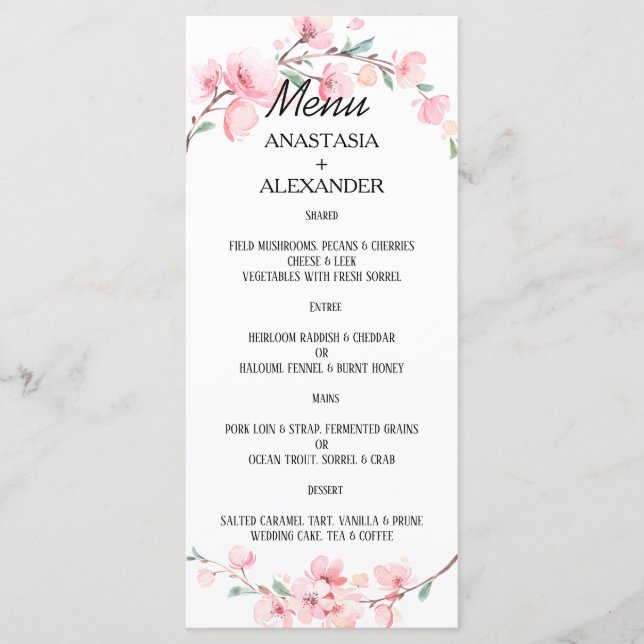WEDDING MENU. MENU (Front)