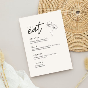 Wedding Menu - Minimalist Poppy Warm Wedding🌿