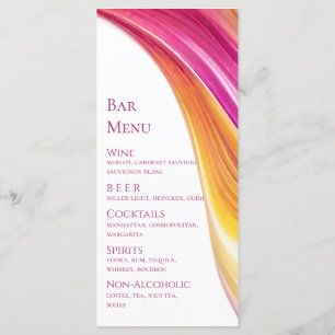 Wedding Menu-Modern Pink Orange Yellow- Menu