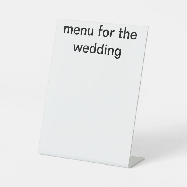 wedding menu pedestal sign (Front)