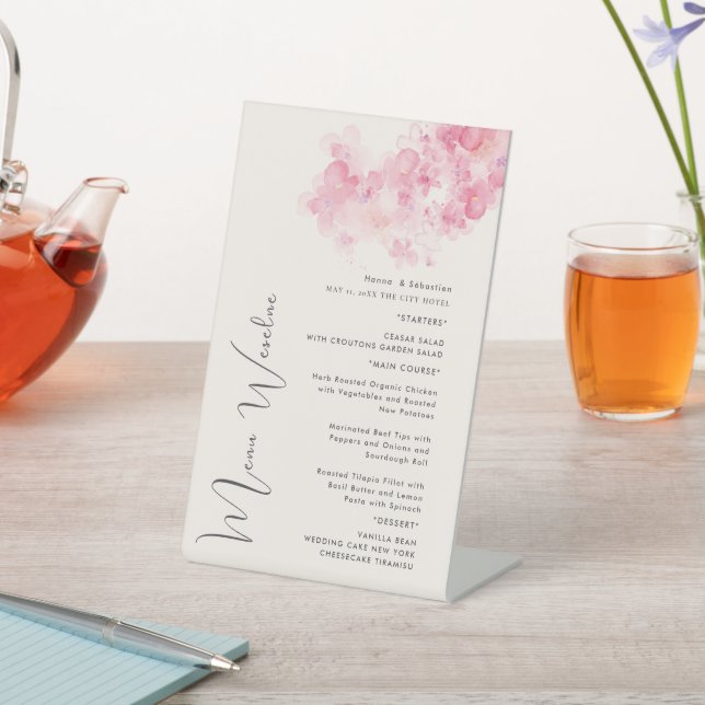 Wedding Menu Pedestal Sign (In SItu)