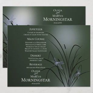 Wedding Menu Program Sage Green Dragonfly