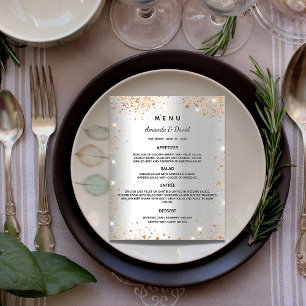Wedding Menu silver gold glitter sparkles