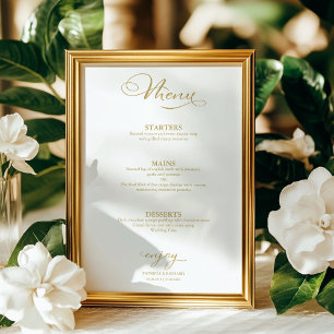 Wedding Menu Simple Elegant Gold Foil Poster