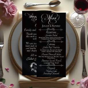 Wedding Menu & Thank You - Black