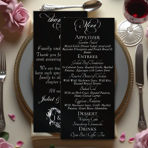 Wedding Menu & Thank You - Black
