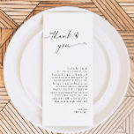 Wedding Menu Thank You Card, Guests Thank You Note<br><div class="desc">Simplify your wedding with our Minimalist Wedding Menu Thank You Note Card. This sleek and understated card effortlessly combines your menu and gratitude into one elegant package. With its minimalist design and clean typography, it adds a touch of sophistication to your table setting. Express your thanks in style with our...</div>