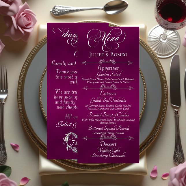 Wedding Menu & Thank You - Plum (Creator Uploaded)