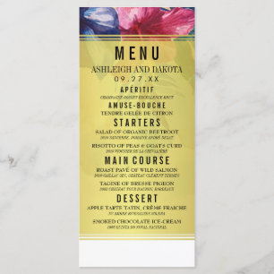 Wedding Menu   Tropical Watercolor Flowers