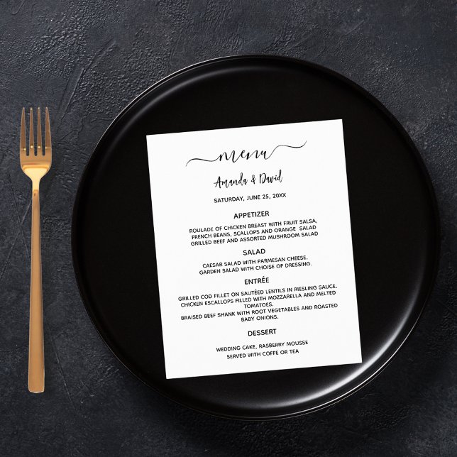 Wedding Menu white black simple (Creator Uploaded)