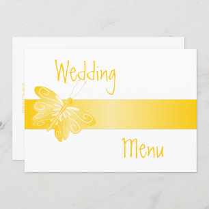 Wedding Menu Yellow Butterfly