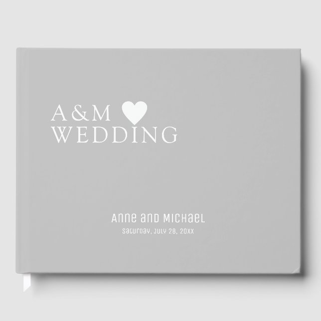 Wedding messages & signatures GRAY Guest Book (Front)