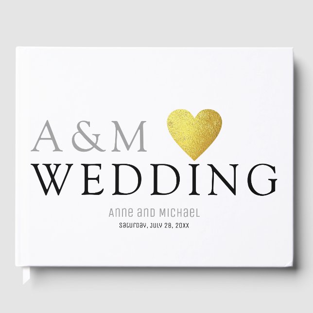 wedding messages & signatures white guest book (Front)