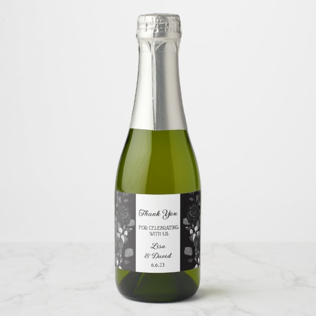 Wedding Mini Sparkling Wine Bottle Labels (Front)
