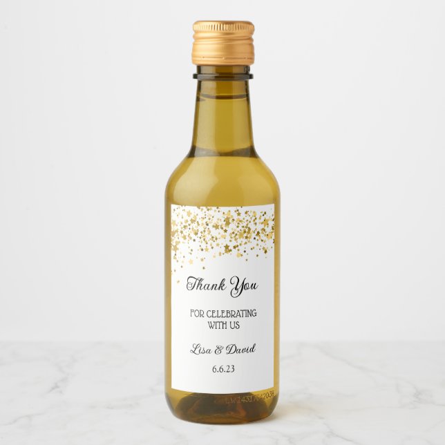 Wedding Mini Wine Bottle Labels (Front)