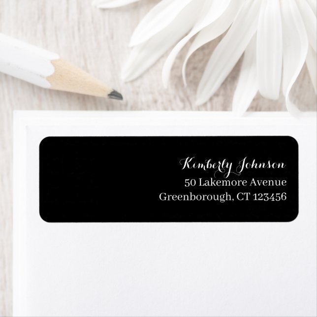 Wedding Minimal Black White Return Address Label (Insitu)