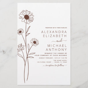 Wedding Minimalist Botanical Floral Line Art