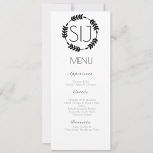 Wedding Minimalist Circular Wreath Branch Menu