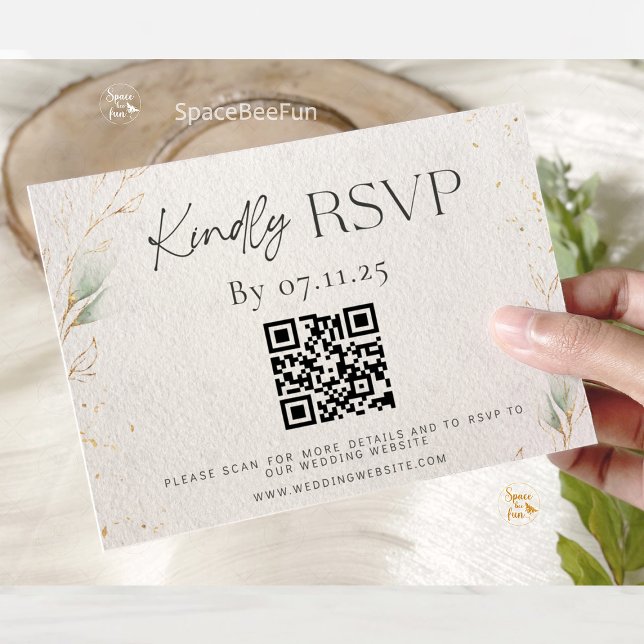 Wedding Minimalist Enclosure Card RSVP (Wedding RSVP card, minimalist RSVP enclosure, QR code wedding invitation, modern wedding stationery,)