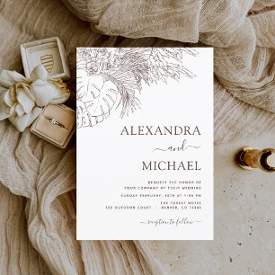Wedding Minimalist Pampas Grass Terracotta Invitat Invitation
