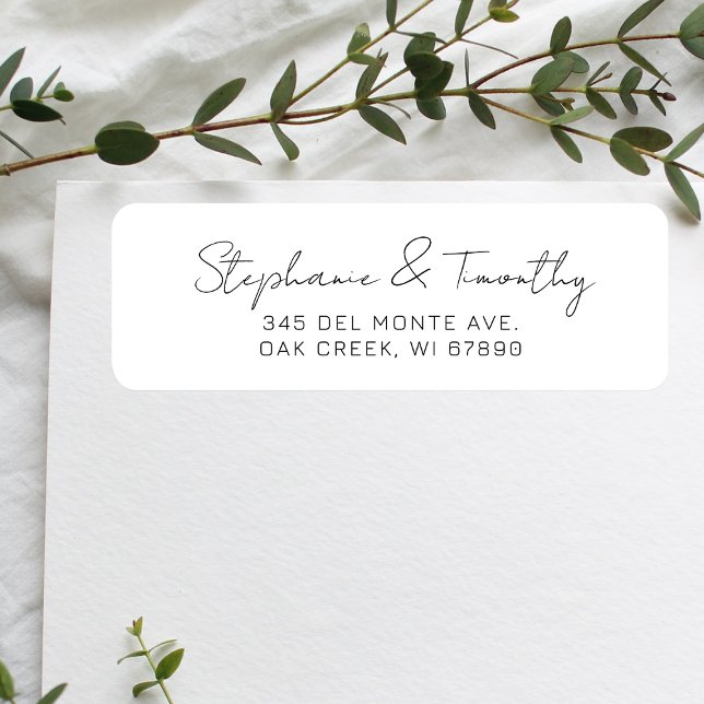 Wedding Minimalist Return Address (Effortlessly manage wedding correspondence with our simple return labels, ensuring seamless mailing.)