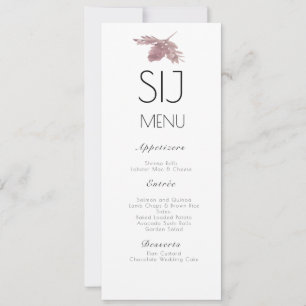 Wedding Minimalist Watercolor Leaf B Wedding Menu