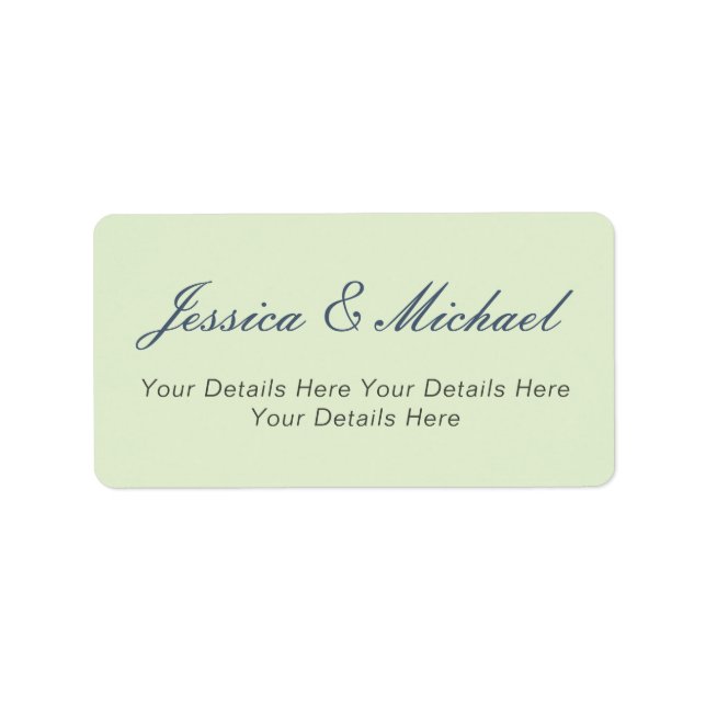 Wedding Modern Elegant Plain Simple Professional Label (Front)