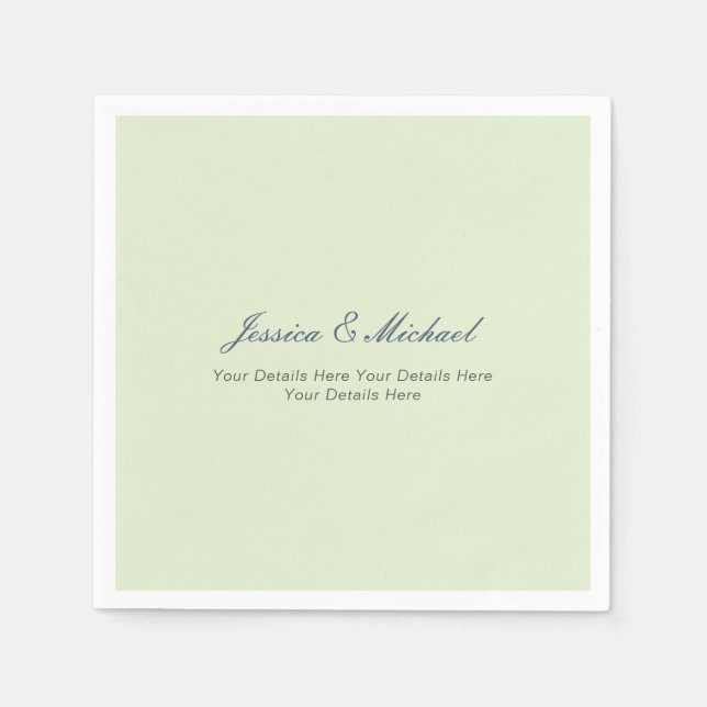 Wedding Modern Elegant Plain Simple Professional Napkin (Front)