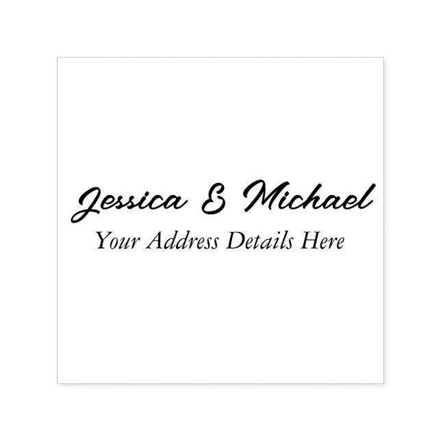 Wedding Modern Elegant Plain Simple Professional Self-inking Stamp (Design)