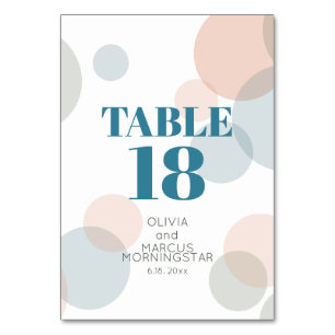 WEDDING    Modern Fun Big Confetti Dots Table Number