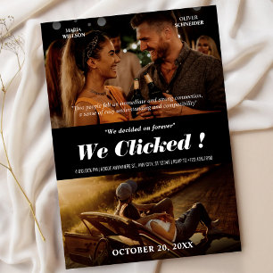 Wedding modern love story movie photo invitation
