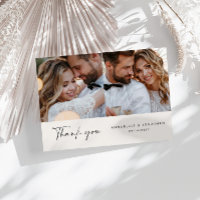 Wedding modern minimal multi photo thank you chic